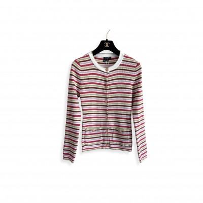 CHANEL COLORFUL STRIPED LONG-SLEEVED SHIRT P80997